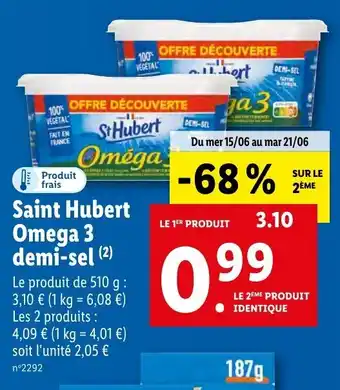 Lidl Saint Hubert Omega 3 Demi-Sel offre