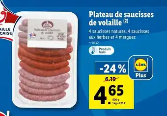Lidl Plateau de Saucisses de Volaille offre