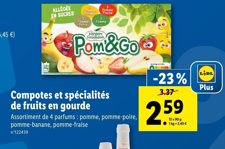 Promo Compotes Et Spécialités de Fruits En Gourde chez Lidl