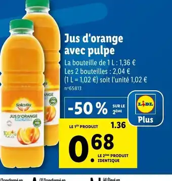Lidl Jus d'Orange Avec Pulpe offre