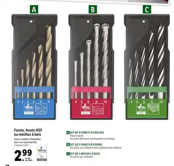 Lidl Forets Forets HSS Ou Mèches à Bois offre