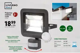 Lidl Liverno Projecteur Extérieur à LED offre
