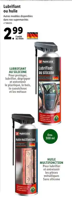 Lidl Lubrifiant Ou Huile offre