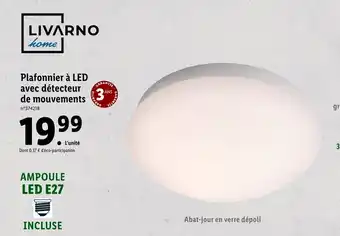 Lidl Livarno Plafonnier à LED Avec Détecteur de Mouvements offre