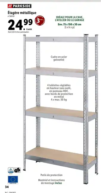 Lidl Étagère Métallique offre