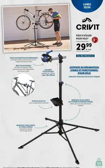 Lidl Pied d'Atelier Pour Vélo offre