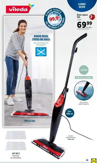 Lidl Balai Vapeur XXL offre
