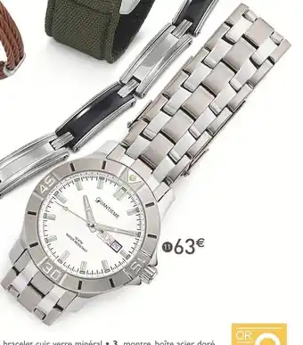 E.Leclerc Bijoux Montre Boite Et Bracelet Acier étanche 100m Verre Minéral offre