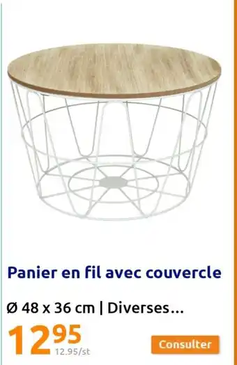 Action Panier En Fil Avec Couvercle offre