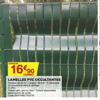 Bricomarché Lamelles PVC Occultantes offre