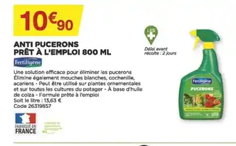 Bricomarché Fertiligène Anti Pucerons Prêt à l'Emploi 800ml offre