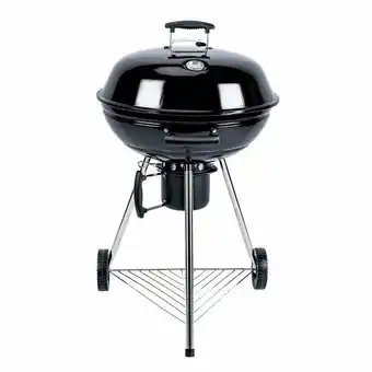 Barbecue charbon de bois ø57cm - georges - noir émaillé. barbecue avec aérateurs. émaillé. fumoir. récupérateur de