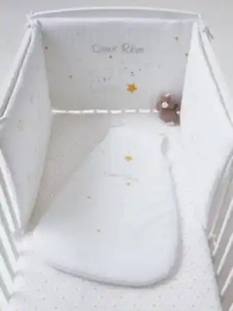 Vertbaudet Tour de lit doudous reve oeko-tex® - blanc imprimé et brodé offre