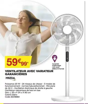 Ventilateur Avec Variateur Garancières