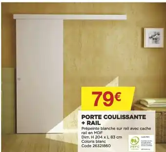 Bricomarché Porte Coulissante +Rail offre