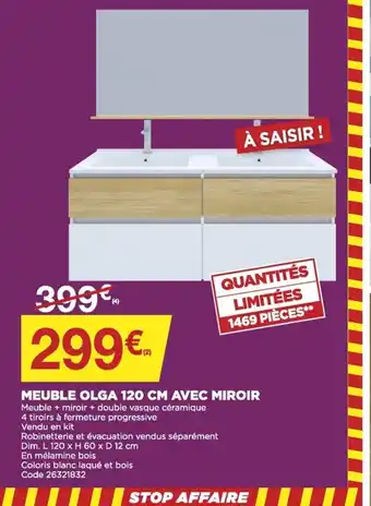 Bricomarché Meuble Olga 120cm Avec Miroir offre