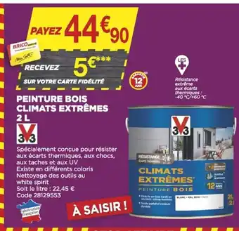 Bricomarché Peinture Bois Climats Extrêmes 2L offre