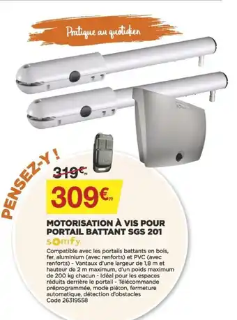 Motorisation à Vis Pour Portail Battant 5GS 201
