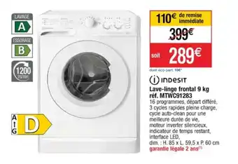Lave-linge frontal 9 kg réf. MTWC91283