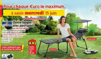 Norma Chaise-Longue Avec Pare-Soleil offre
