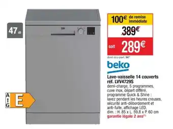 Cora x Carrefour Lave-vaisselle 14 couverts réf. LVV4729S offre