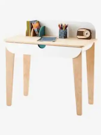 Bureau enfant seventies - blanc - bois
