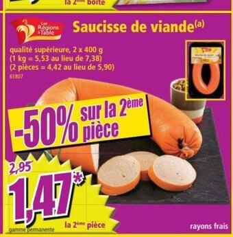 Norma Saucisse de Viande offre