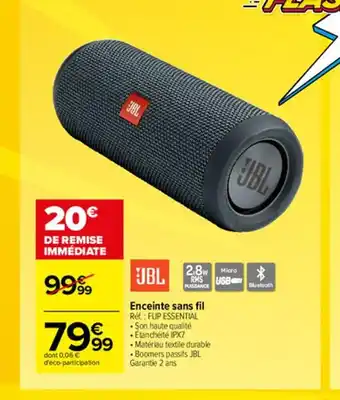 Carrefour JBL Enceinte Sans Fil offre