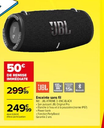Carrefour JBL Enceinte Sans Fil offre