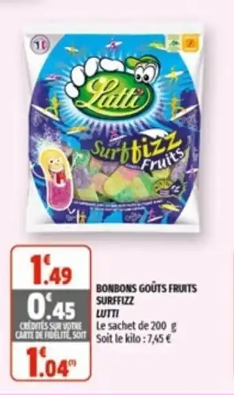 Lutti Bonbons Goûts Fruits Surffizz