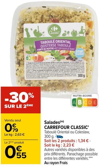 Carrefour Carrefour classic' salades offre