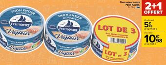 Carrefour Petit navire thon vapeur nature offre
