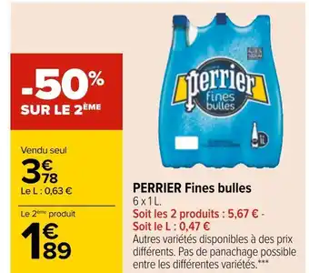 Carrefour Perrier perrier fines bulles offre