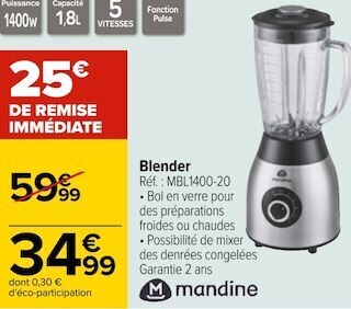 Carrefour Mandine blender offre