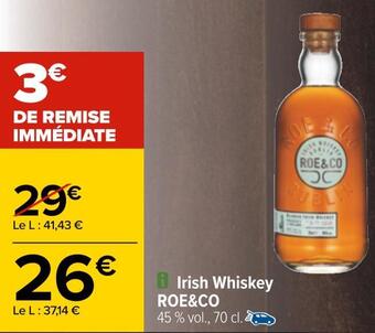 Carrefour Roe&co irish whiskey offre