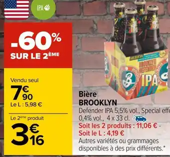 Carrefour Brooklyn lager bière offre