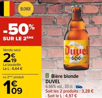 Carrefour Duvel bière blonde offre