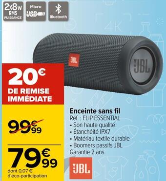 Carrefour Jbl enceinte sans fil offre