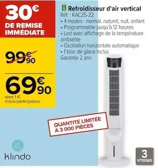 Carrefour Refroidisseur d'air vertical offre