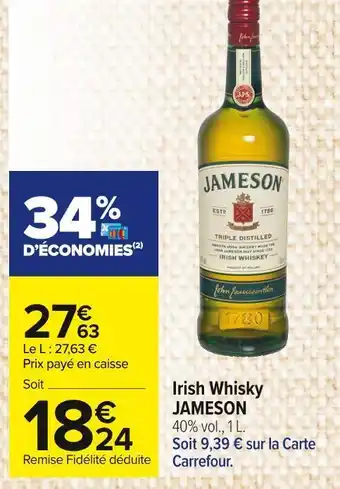 Carrefour Market Jameson irish whisky offre