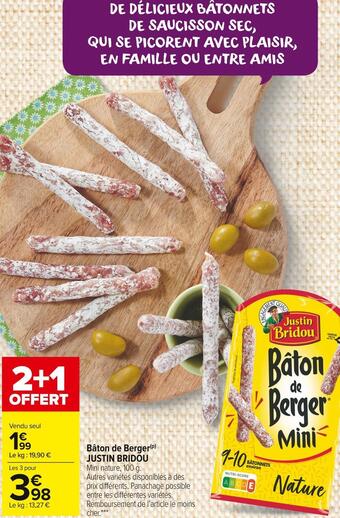 Carrefour Market Justin bridou bâton de berger offre