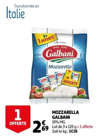 Auchan Galbani mozzarella offre