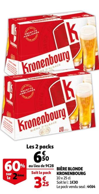 Auchan Kronenbourg bière blonde offre