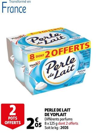 Auchan Yoplait perle de lait de yoplait offre