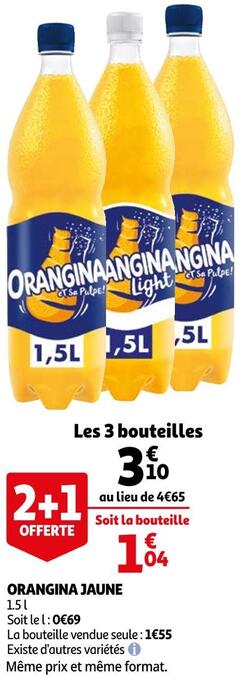 Auchan Orangina orangina jaune offre