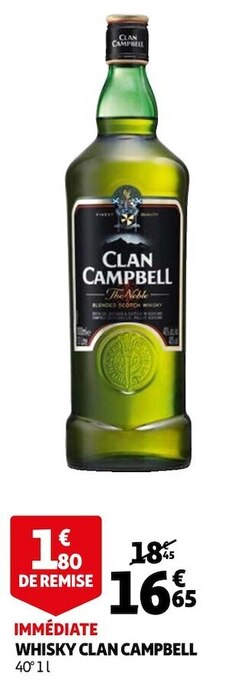 Auchan Clan campbell whisky offre