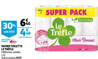 Auchan Le trèfle papier toilette offre