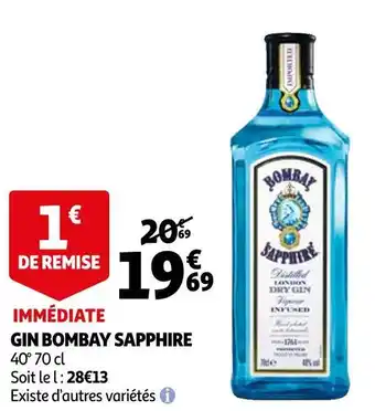 Auchan Bombay sapphire gin offre
