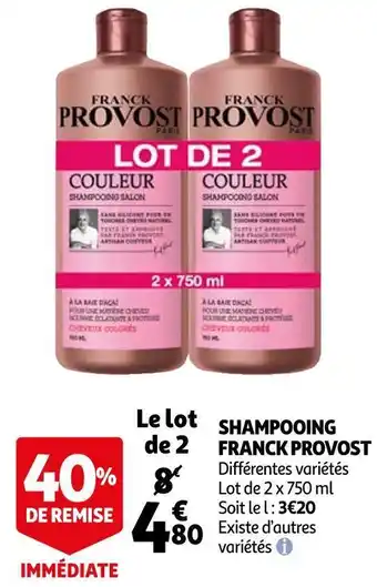 Auchan Franck provost shampooing offre