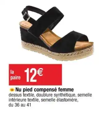 Cora x Carrefour Nu pied compensé femme offre